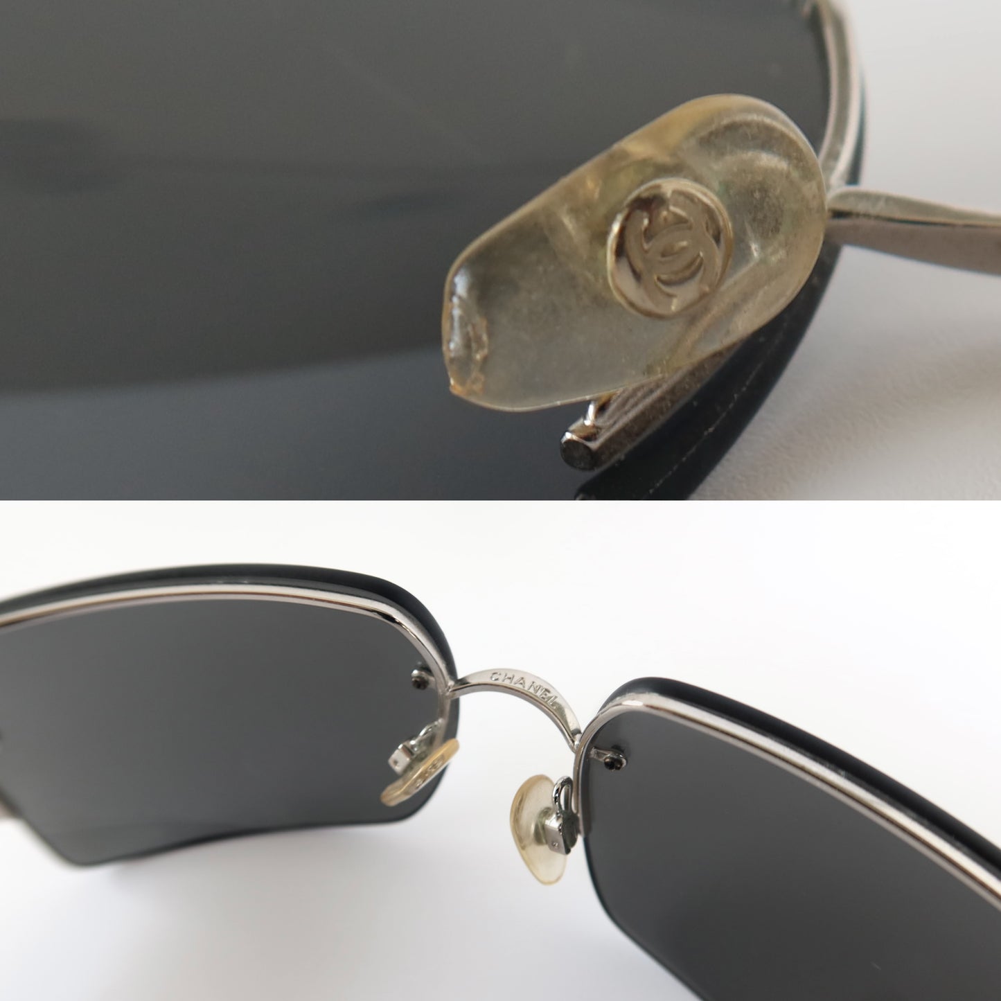 chanel rimless shield sunglasses