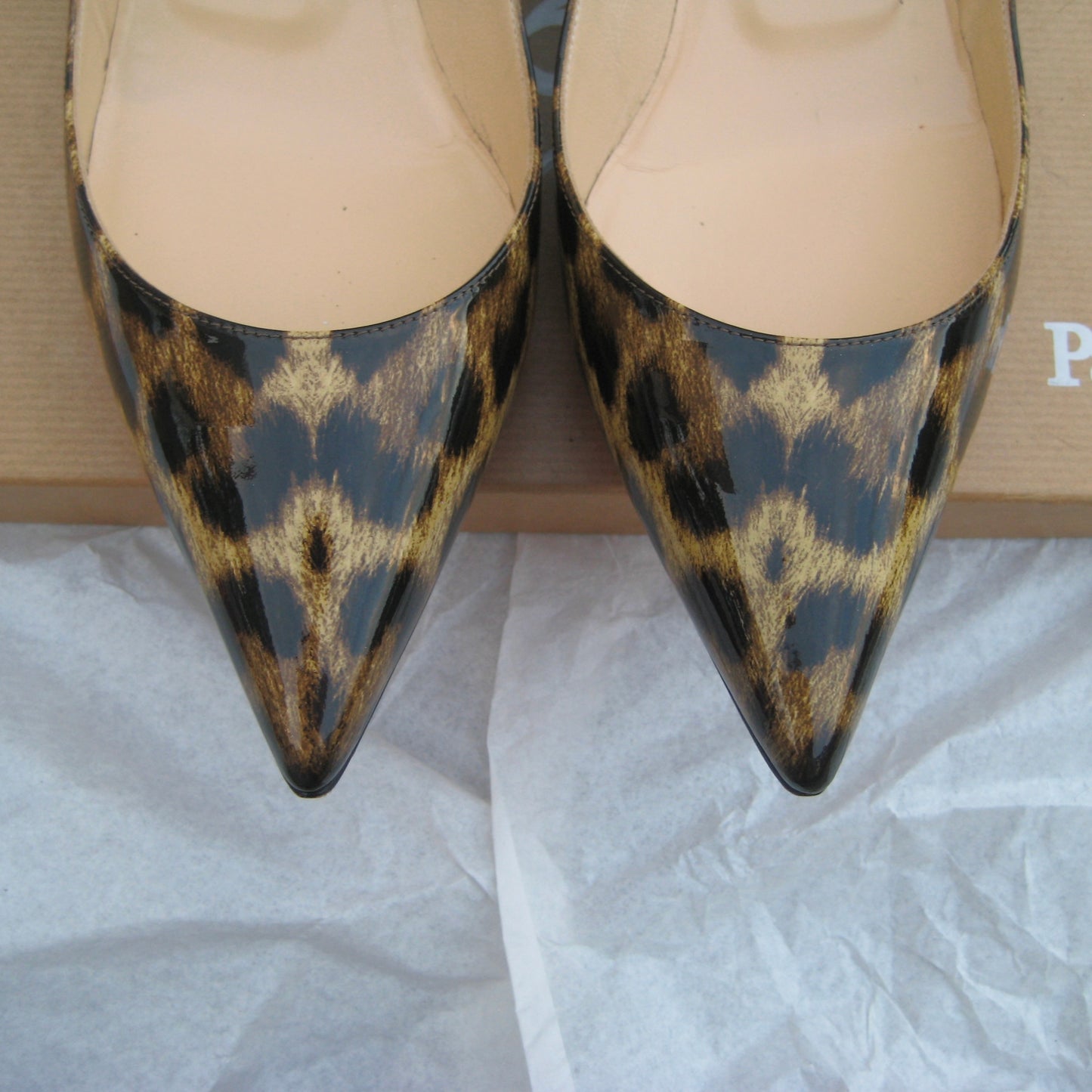 Christian Louboutin Leopard Patent Pumps 100mm
