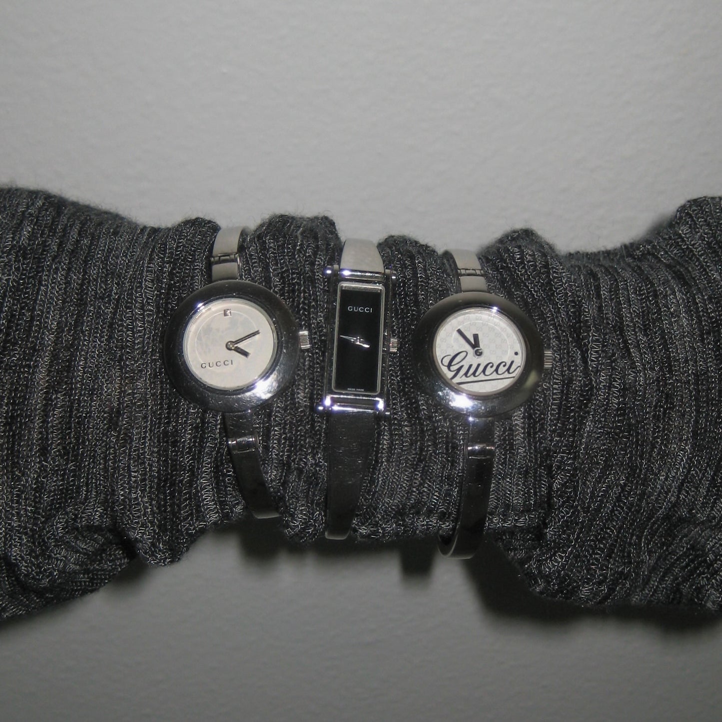 Gucci 105 stainless steel bangle watch