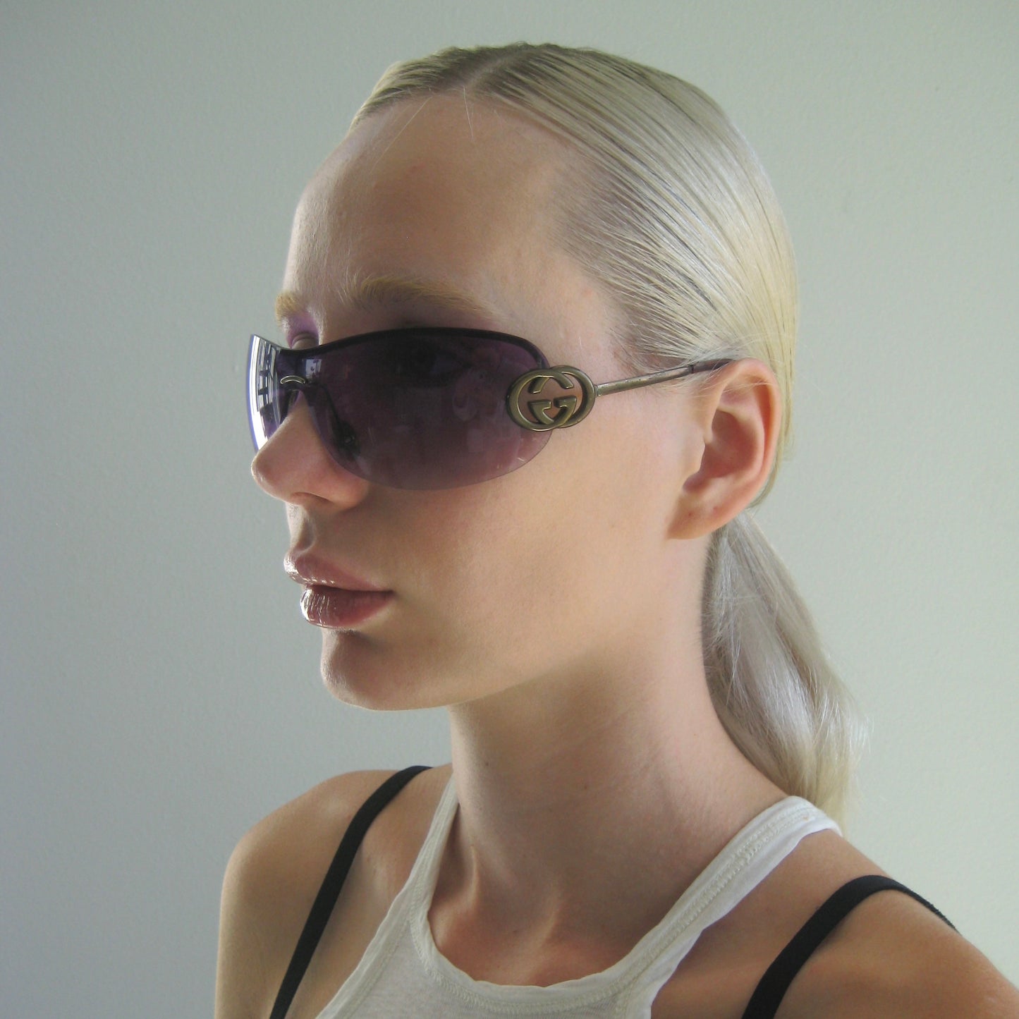 gucci rimless shield sunglasses