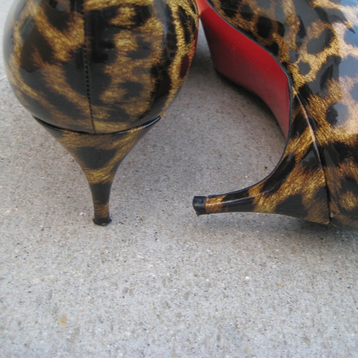 Christian Louboutin Leopard Patent Pumps 100mm
