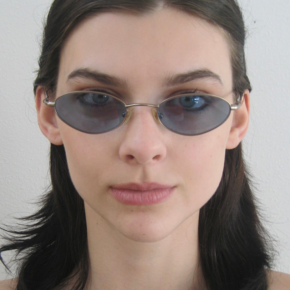 Gucci Blue Lens Oval Sunglasses #090