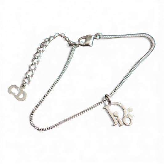 Dior logo bracelet in silver-tone