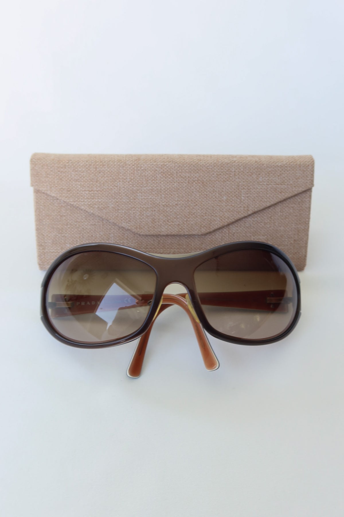 Prada Brown Shield Sunglasses · Case