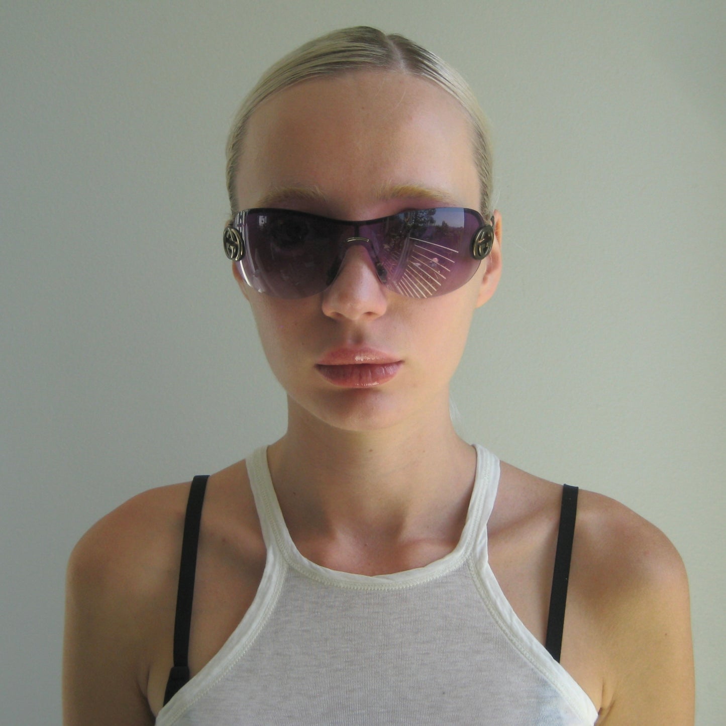 gucci rimless shield sunglasses