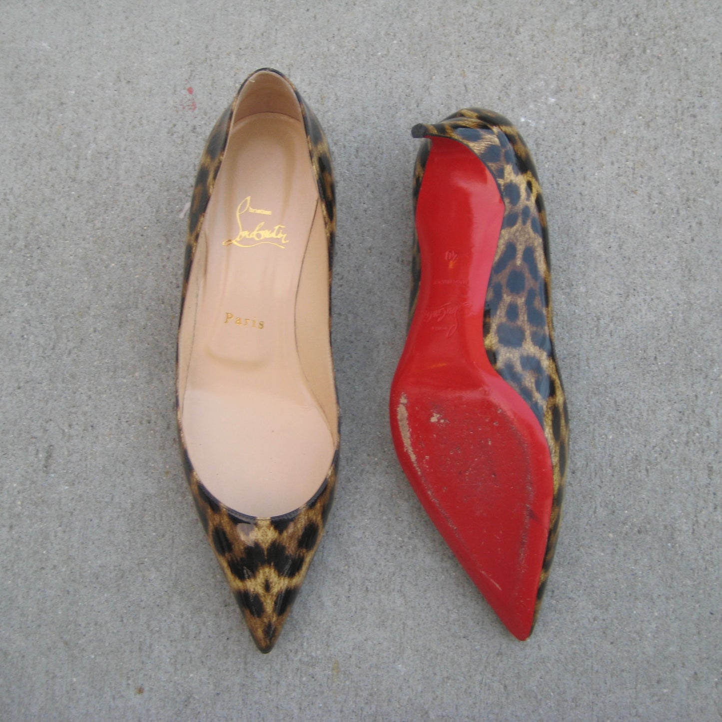 Christian Louboutin Leopard Patent Pumps 100mm