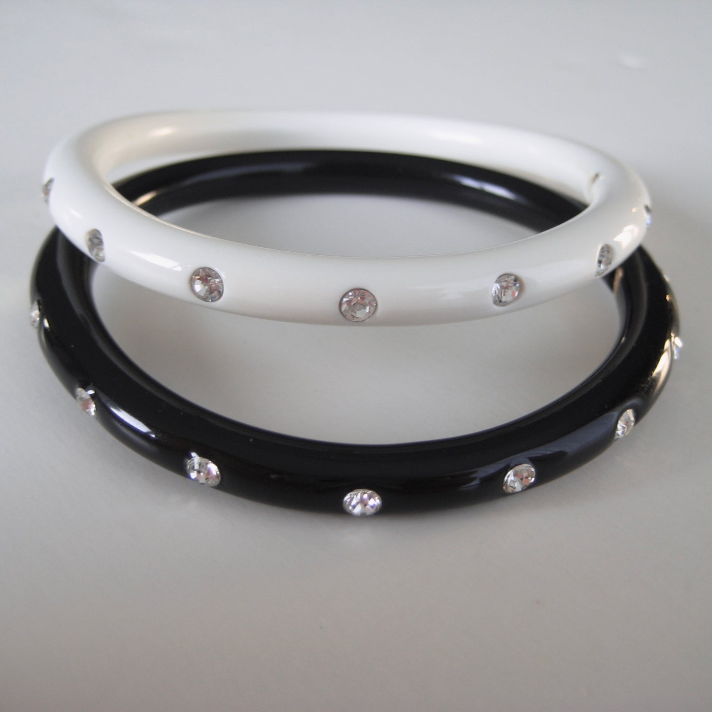 Chanel Crystal Logo Resin Bangle Set