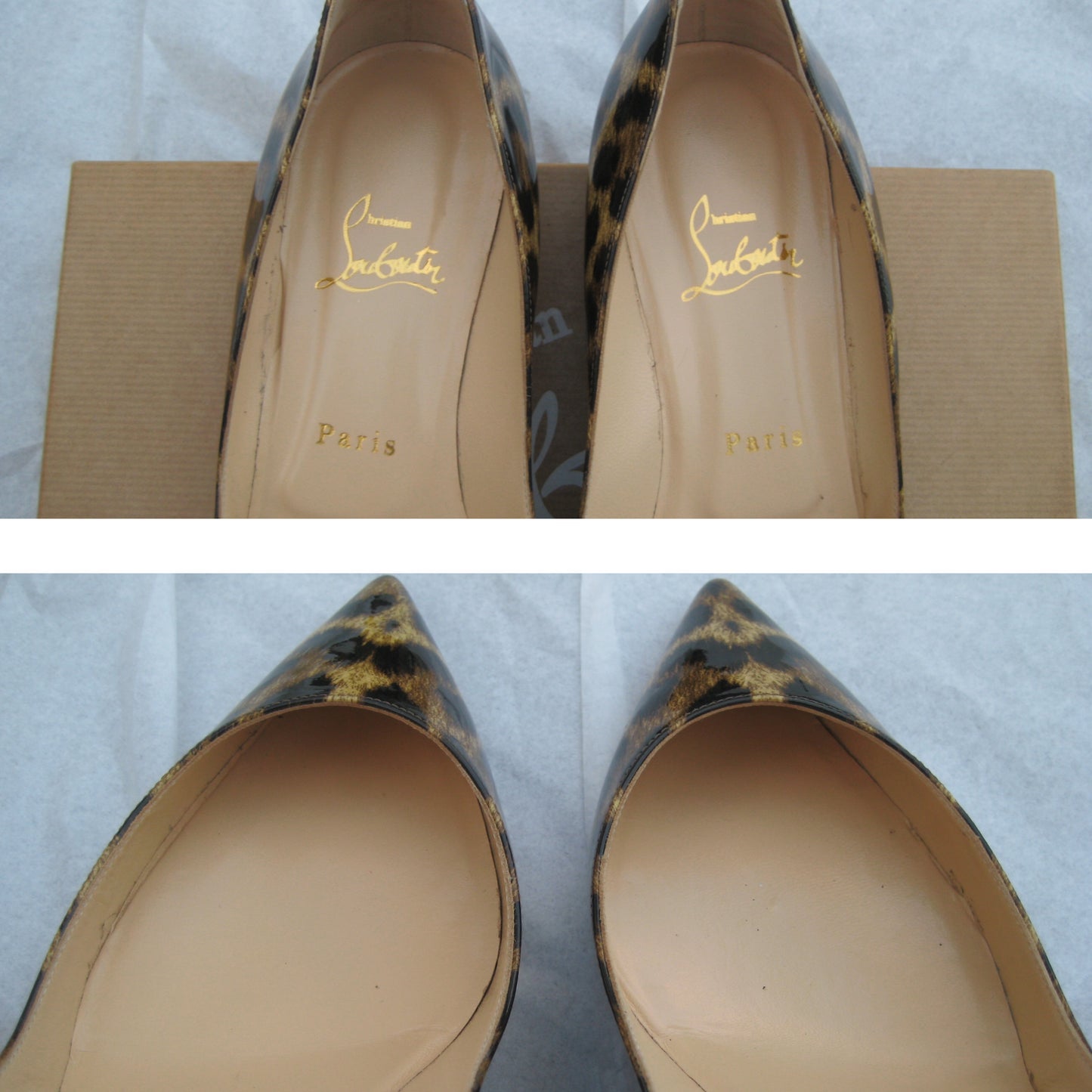 Christian Louboutin Leopard Patent Pumps 100mm