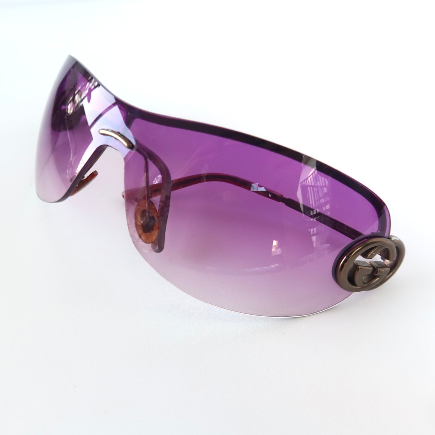 gucci rimless shield sunglasses