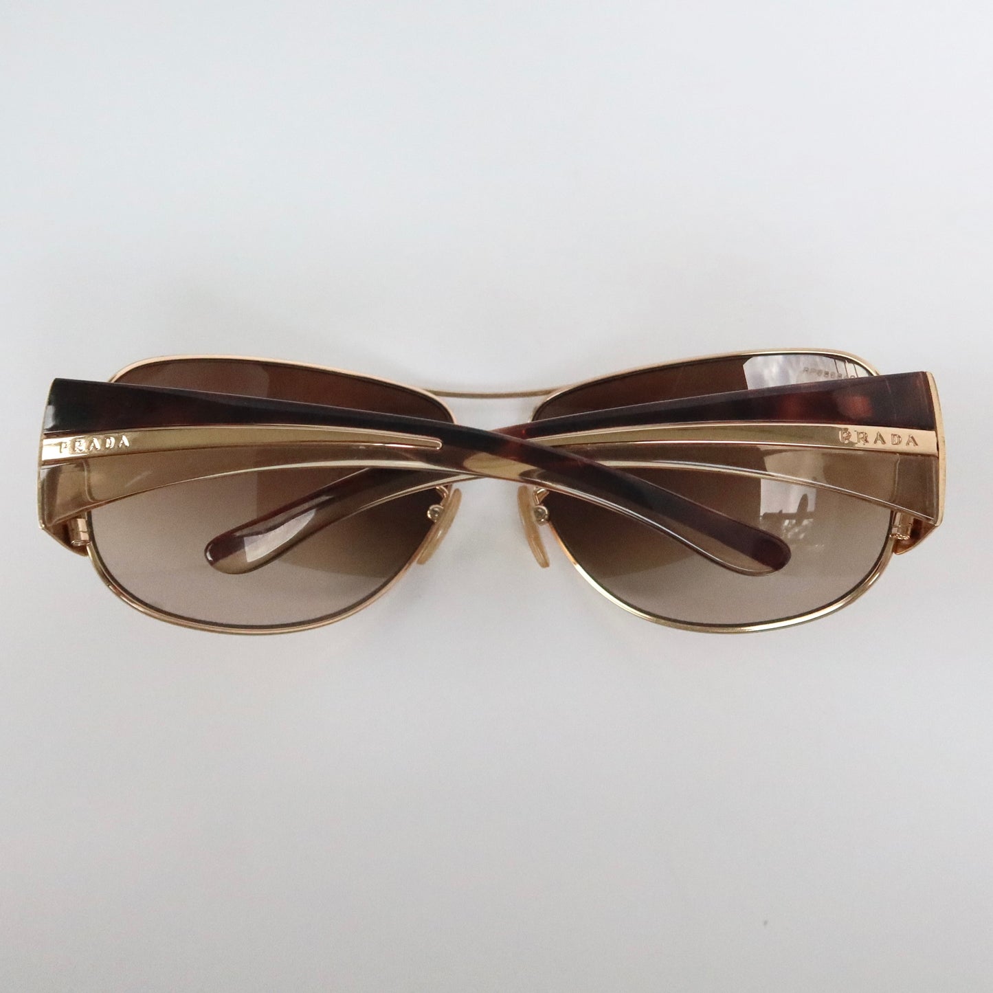 prada gold-tone archival wrap shades #006