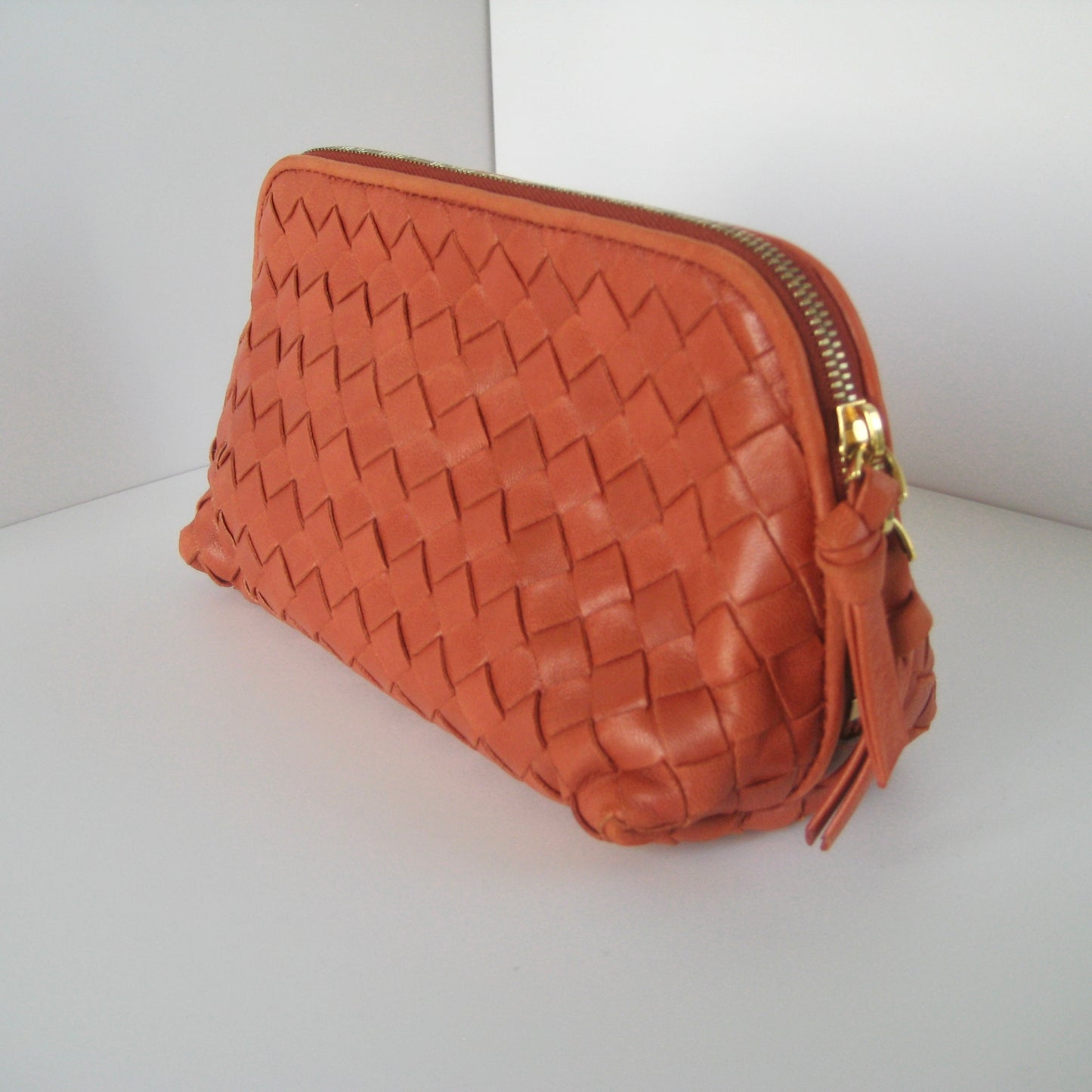 Bottega Veneta Intrecciato Leather Pouch Vintage Italian Classic