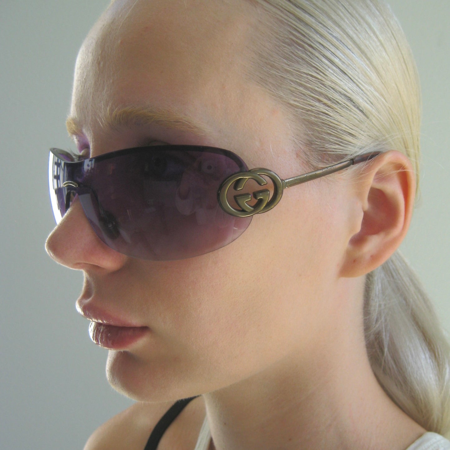 gucci rimless shield sunglasses