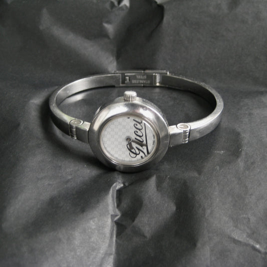 Gucci 105 stainless steel bangle watch
